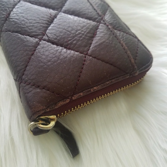 Kate Spade oxblood Quilted Zip Around Wallet - Picture 4 of 8