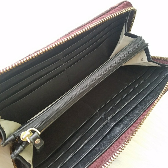 Kate Spade oxblood Quilted Zip Around Wallet - Picture 6 of 8