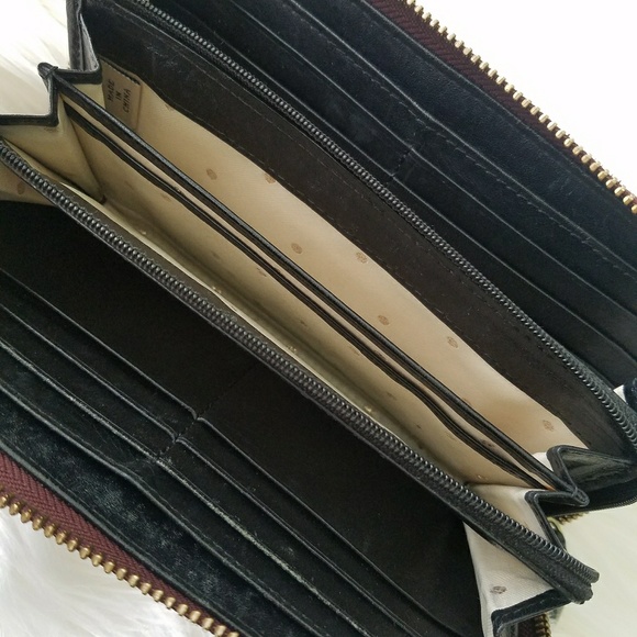 Kate Spade oxblood Quilted Zip Around Wallet - Picture 7 of 8