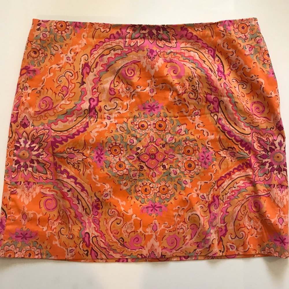 J. Crew Floral Orange Skirt