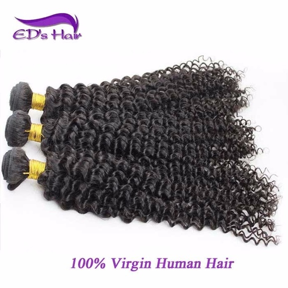 3 Bundle Brazilian Curly 16" 18" 20 - Picture 2 of 3