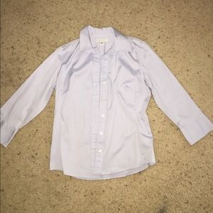 Baby blue button down top