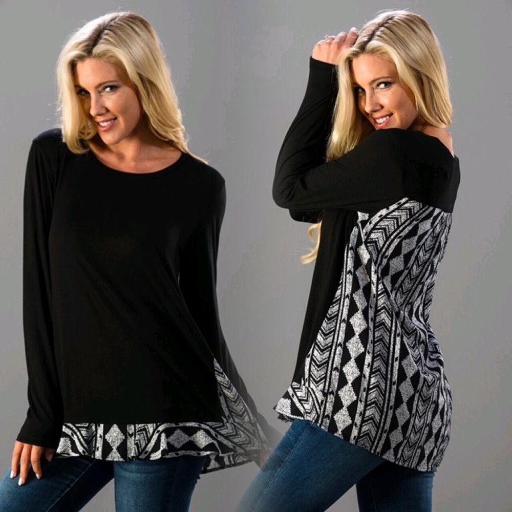 💥LAST ONE💥Printed long sleeve swing top