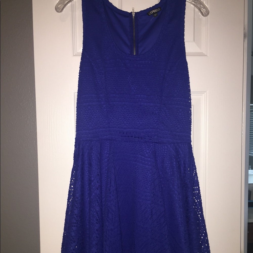 Blue A-line Dress