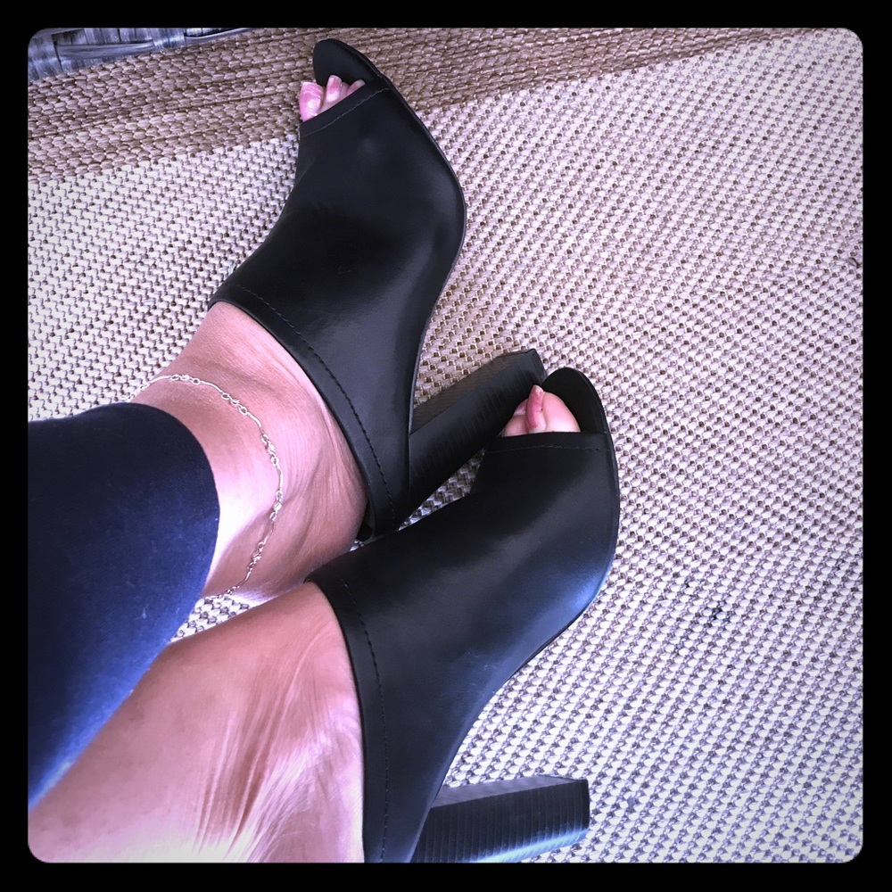 Black slip on sandal