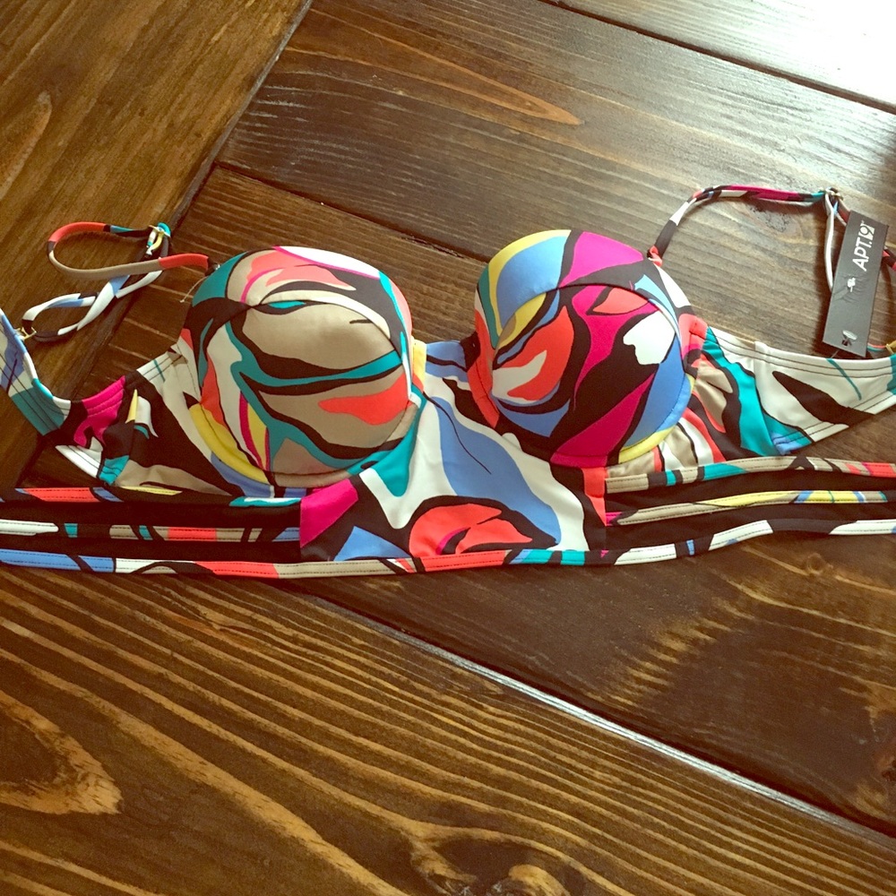 😍BRAND NEW BIKINI TOP w REMOVABLE ADJ STRAPS sz L