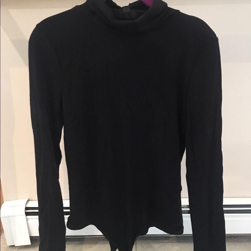 Black turtle neck body suit