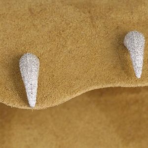 .58CT DIAMOND 14K WHITE GOLD 3D PAVE HORN EARRINGS
