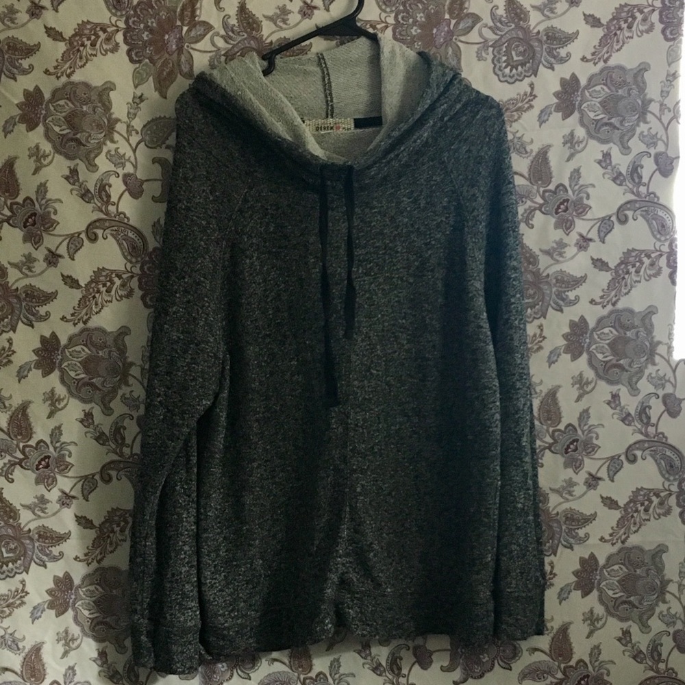Gray Cowel Neck Hoodie