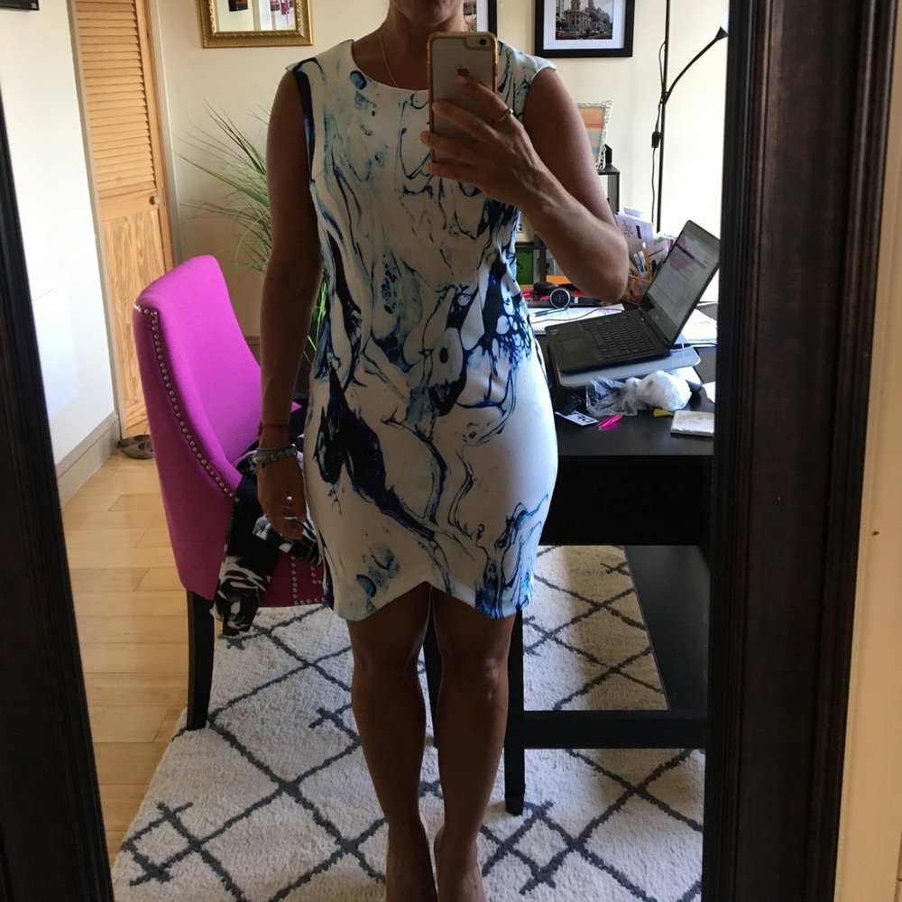 Blue tie dye dress