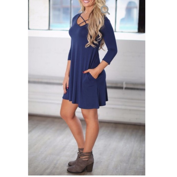 Venus Blue Crisscross Dress☃️Sale 2 Left - Picture 2 of 8