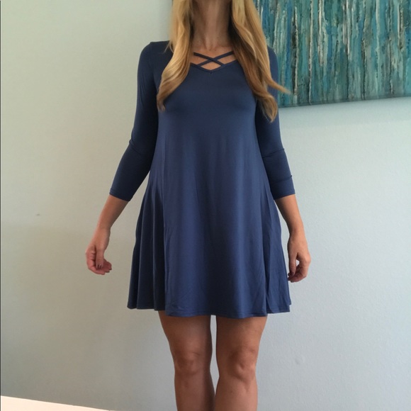 Venus Blue Crisscross Dress☃️Sale 2 Left - Picture 3 of 8