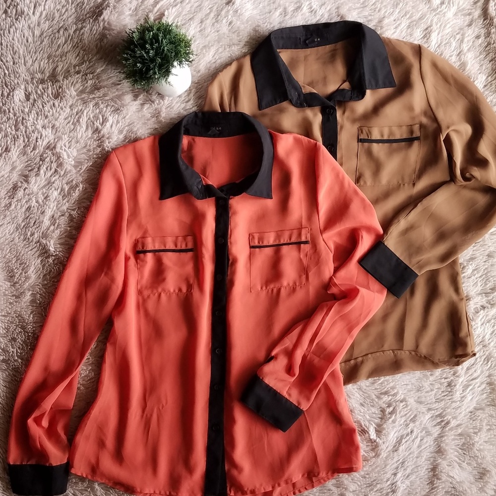 Mine Sheer Long Sleeve Button up