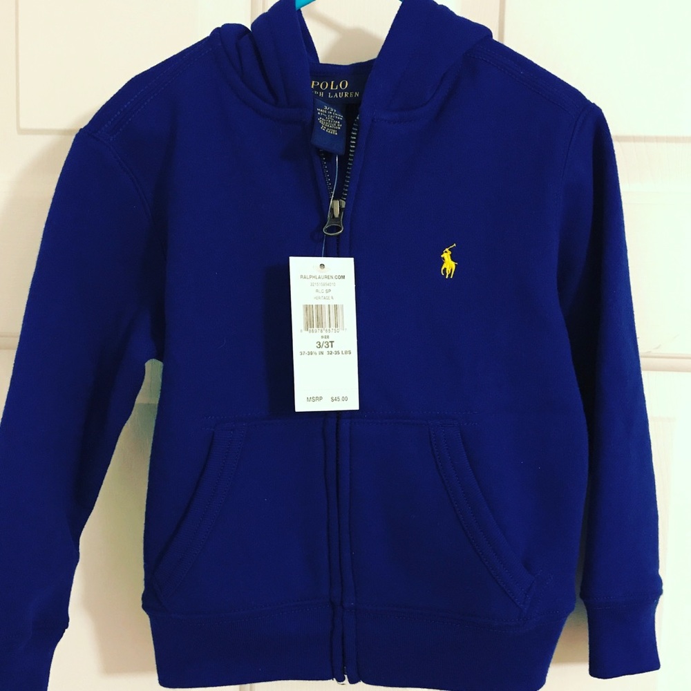 Ralph Lauren Polo Zip Up Hoodie Jacket 3t NWT