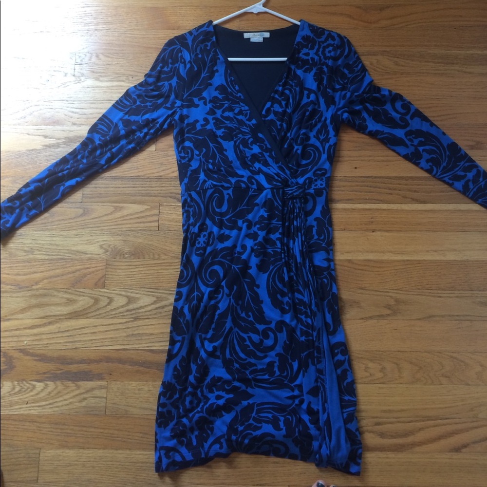 Blue Boden faux wrap dress with lining
