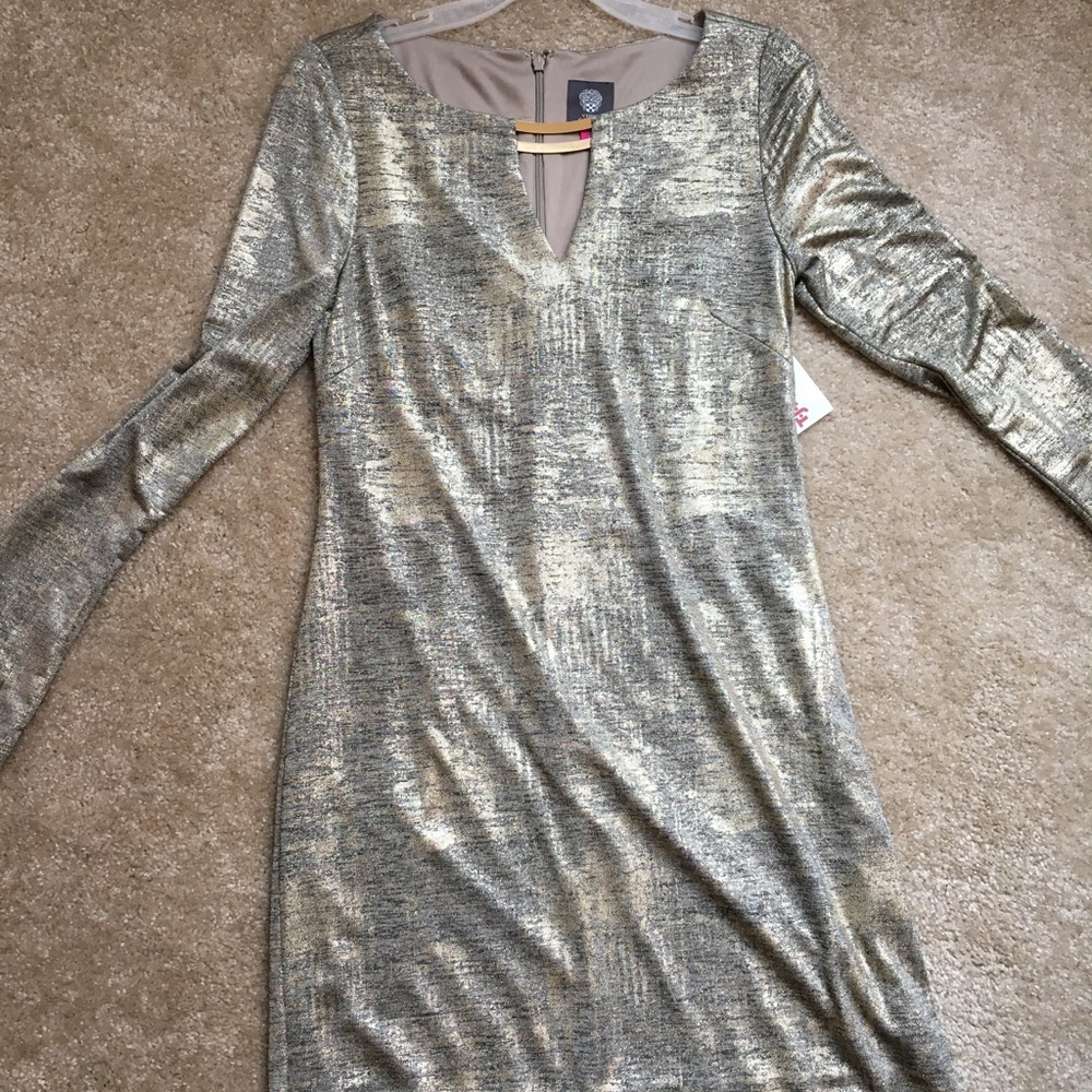 Mini tunic dress with gold accents