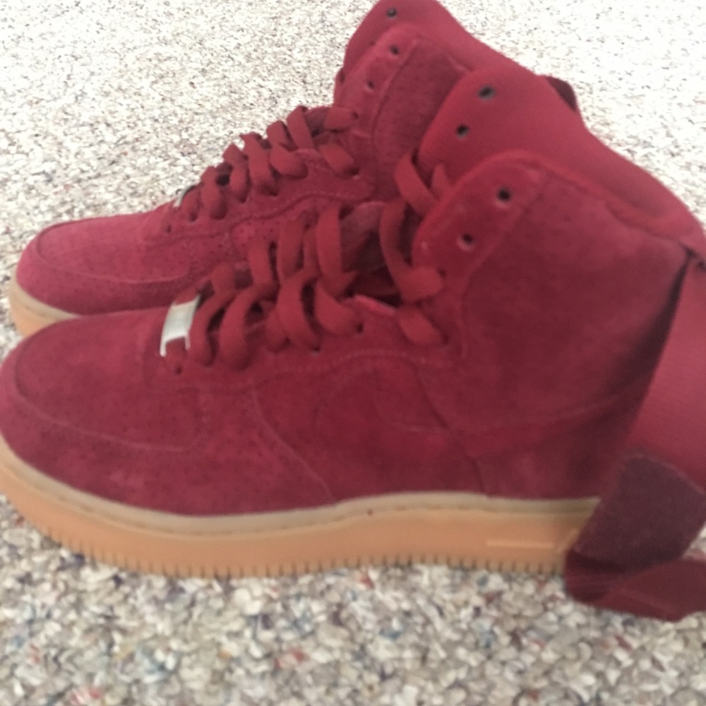 Nike air force 1 burgundy high tops