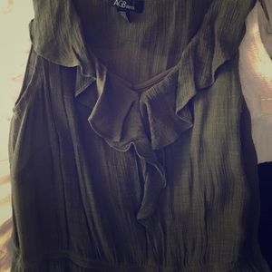 Pleated olive dress