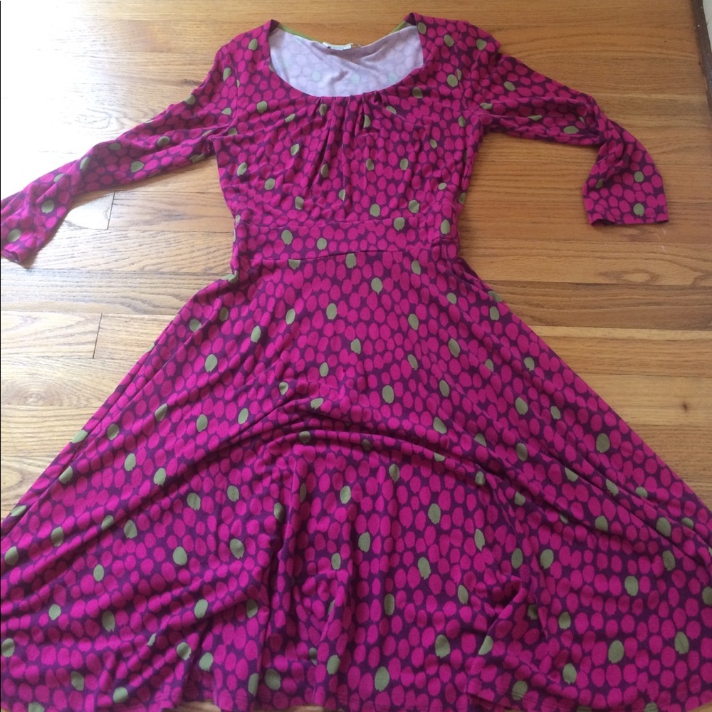 Pink, purple and green Boden dress