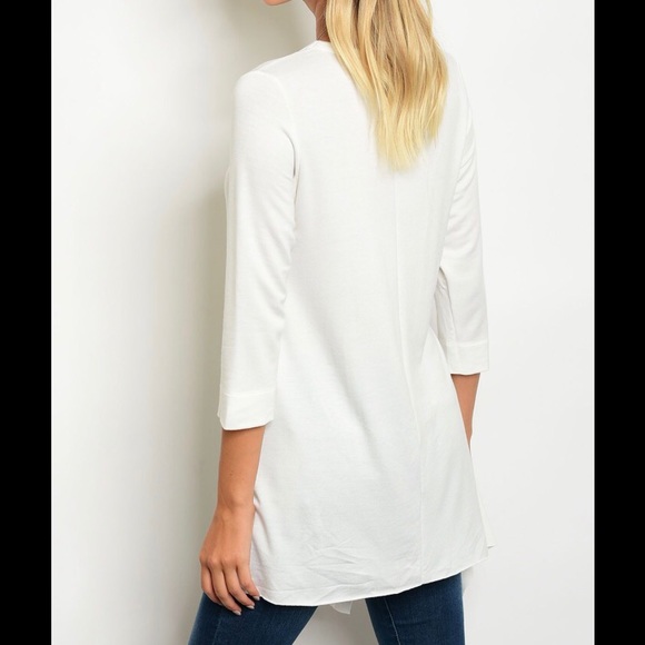 HURRY! LAST ONE! White Side Split Tunic - Picture 2 of 2
