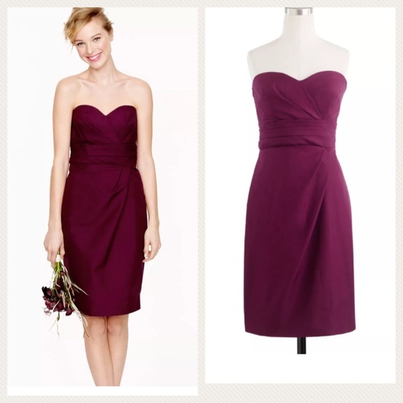 J. Crew Dresses & Skirts - J Crew Raquel Bridesmaid Cocktail Dress Wine
