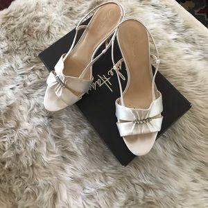 Cole Haan Ceci Air Ruched Sandel (white satin)