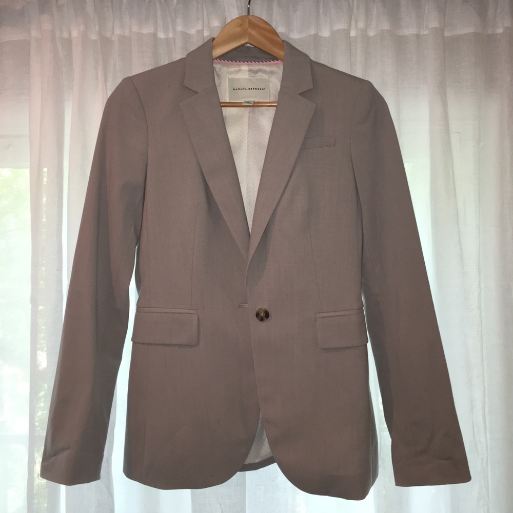 BR single button wool-blend blazer
