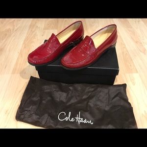 Red Patent penny loafers
