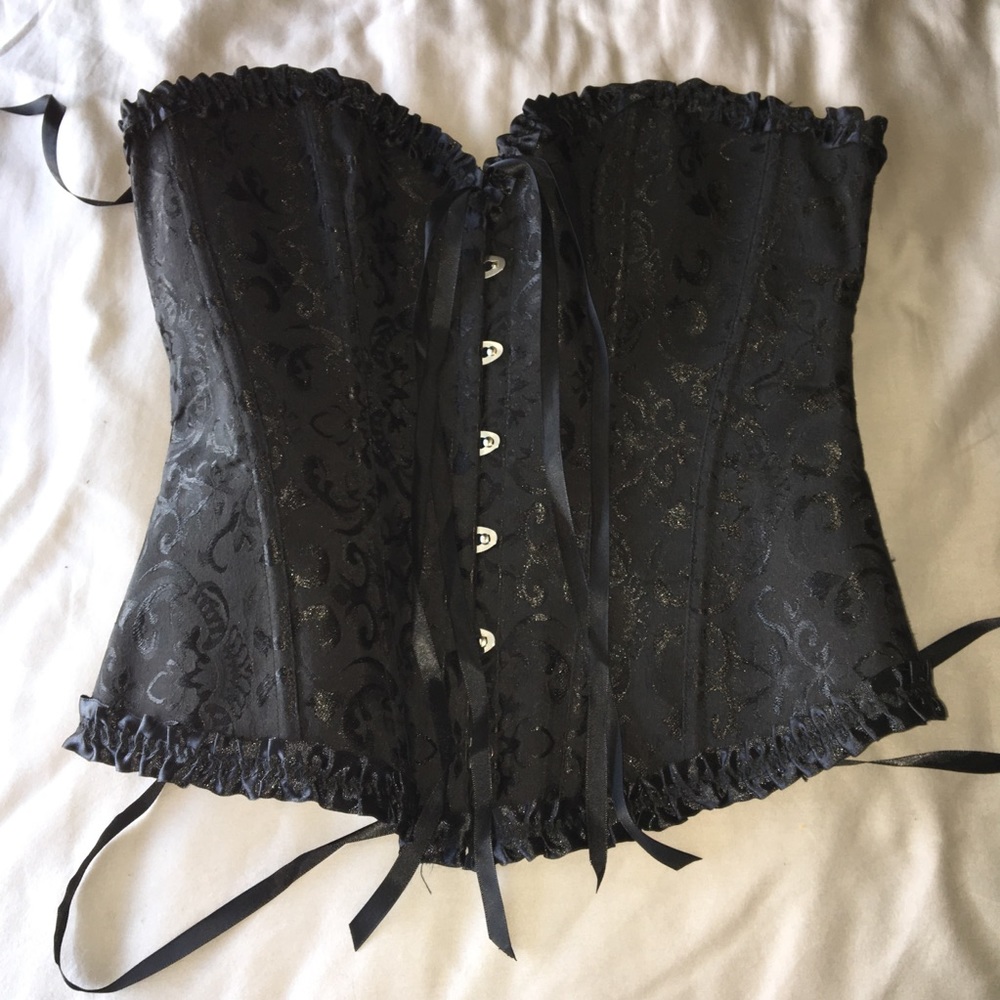 Victorian style black corset
