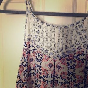 Flowy floral and lace top