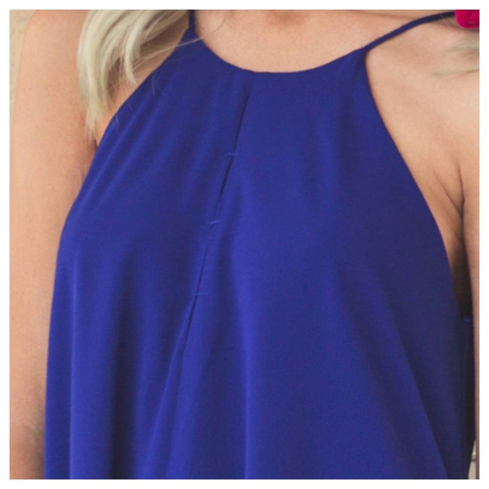BLUE Halter Dress - Picture 2 of 3