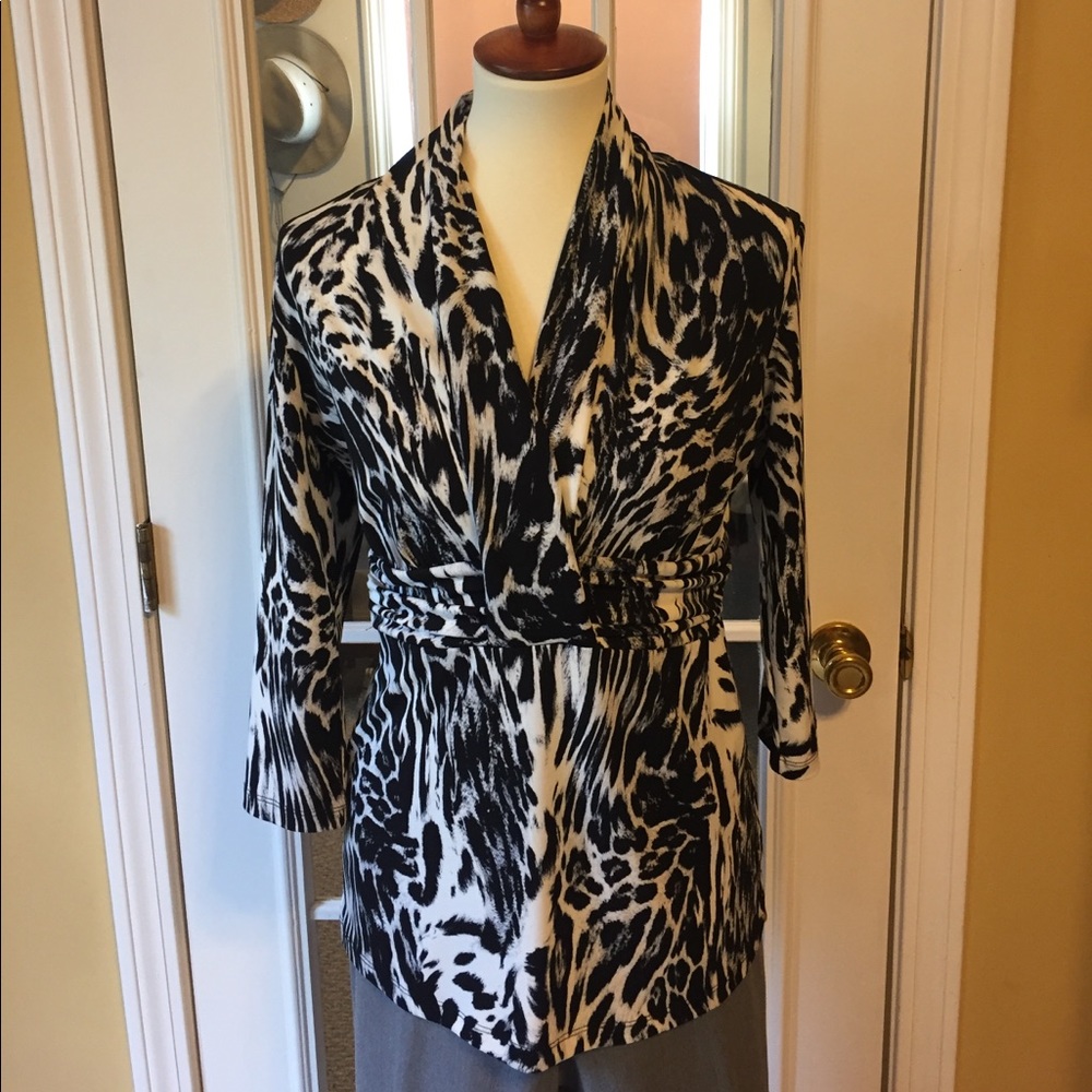 New York and company animal print blouse.