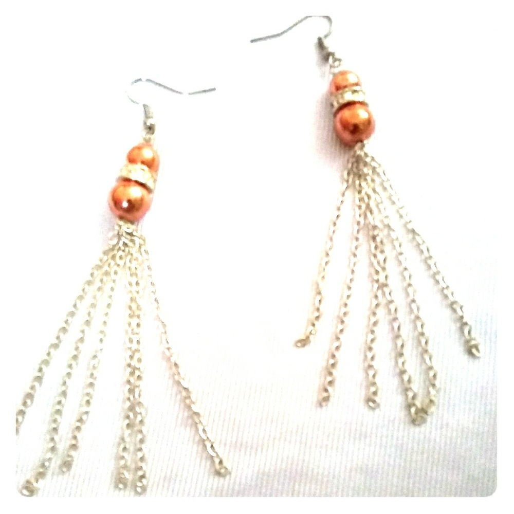 Copper and Silver dangle earrings