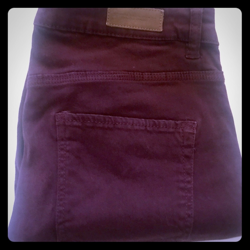 H&M L.O.G.G. Maroon Stretch straight leg jeans
