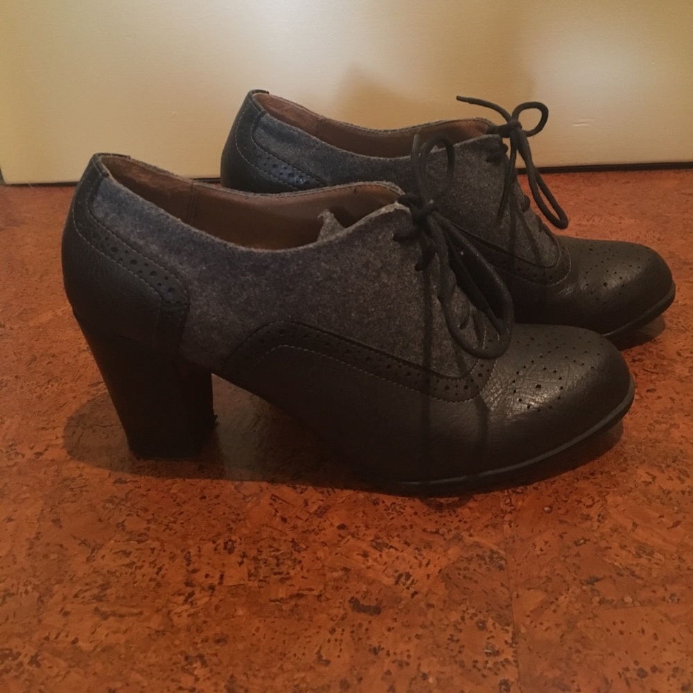 Black and charcoal booties