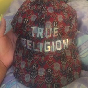 True Religion hat with reflective letters
