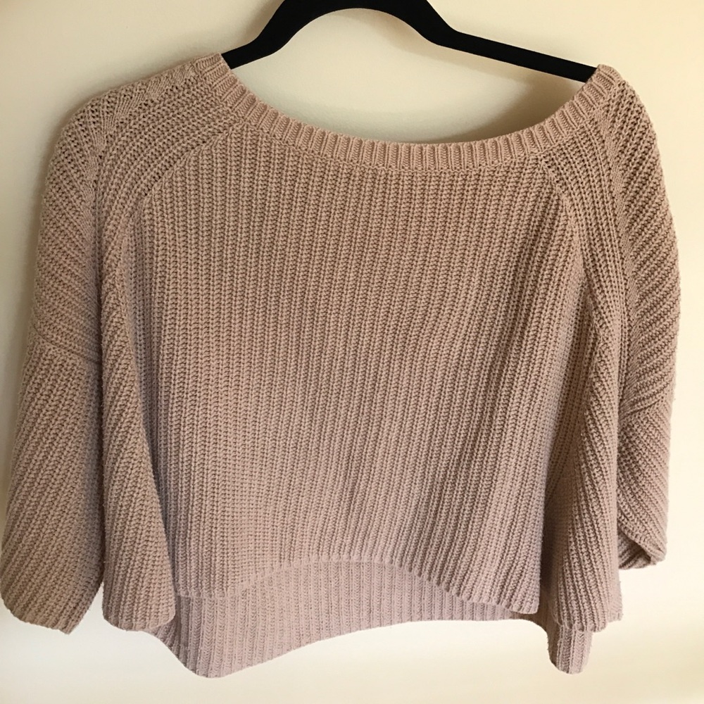 Free People Cropped Knitted Chunky Sweater