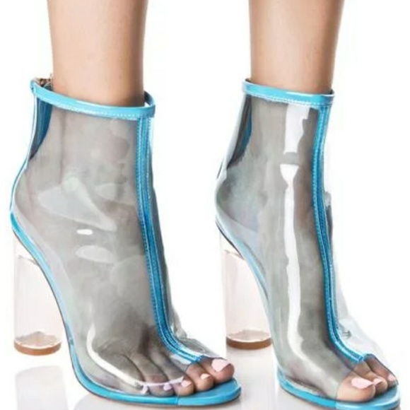 SOLD OUT Blue Water Peep Toe Booties - Picture 1 of 1