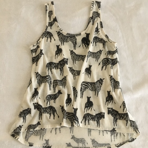 Torn by Ronny Kobo Tops - Torn by Ronny Kobo zebra tank top XS
