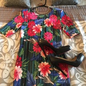 Floral below the knee midi dress