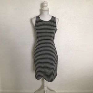 Iris asymmetric gray black dress