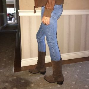 Dr. Scholl's Brown Suede Cowboy Boots - Size 8