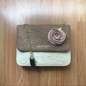 Betsey Johnson Quilted Rose Crossbody Shoulder Bag
