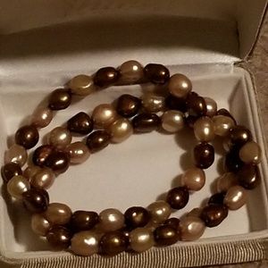 Chocolate pearls bracelet set of 3