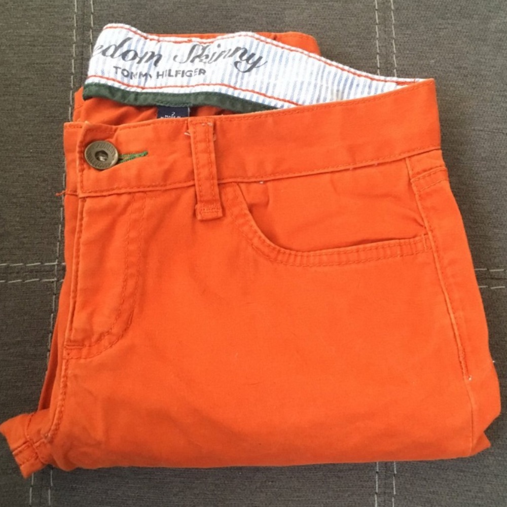 Tommy Hilfiger orange freedom skinny pants