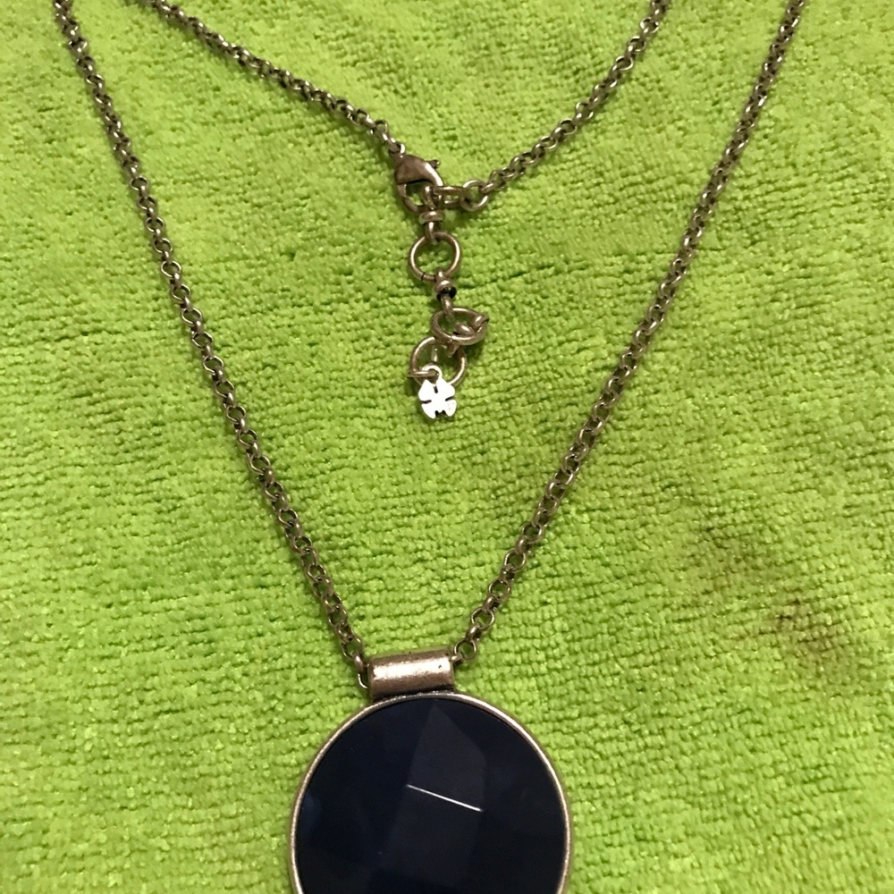 Silver with blue stone necklace