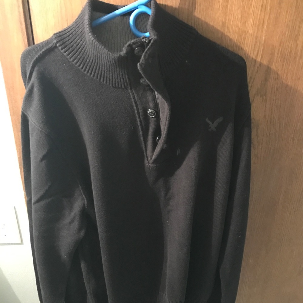 American Eagle cardigan. Black quarter zip button