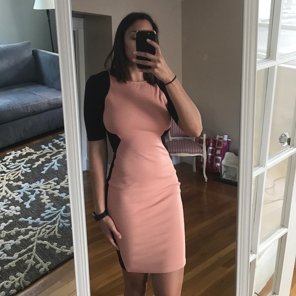 Bar III Body Con Colorblock Dress with Sleeves