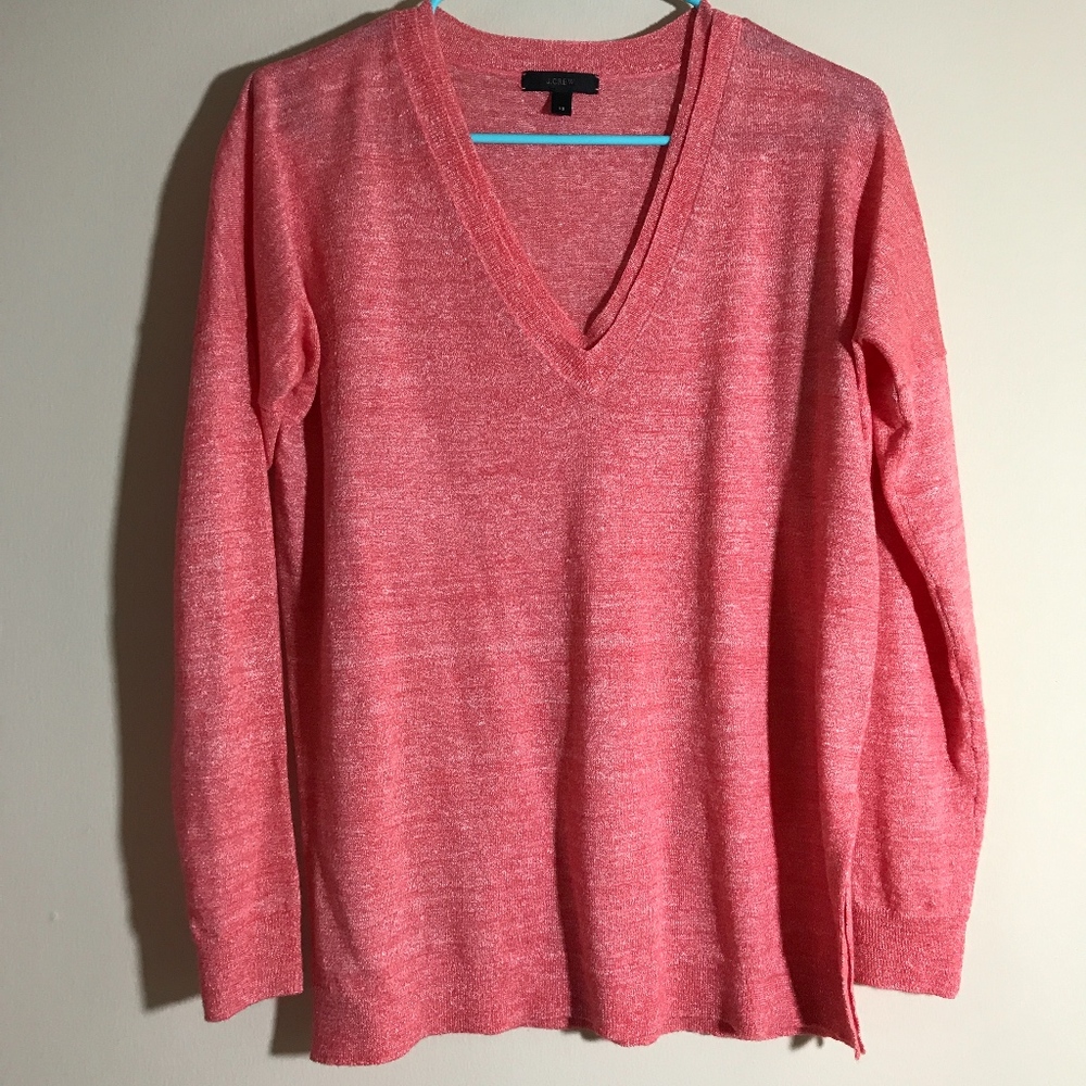 J.Crew wool and linen v neck sweater