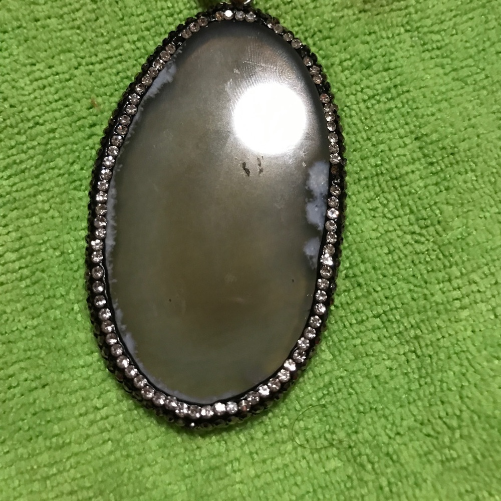 Long necklace with stone pendant